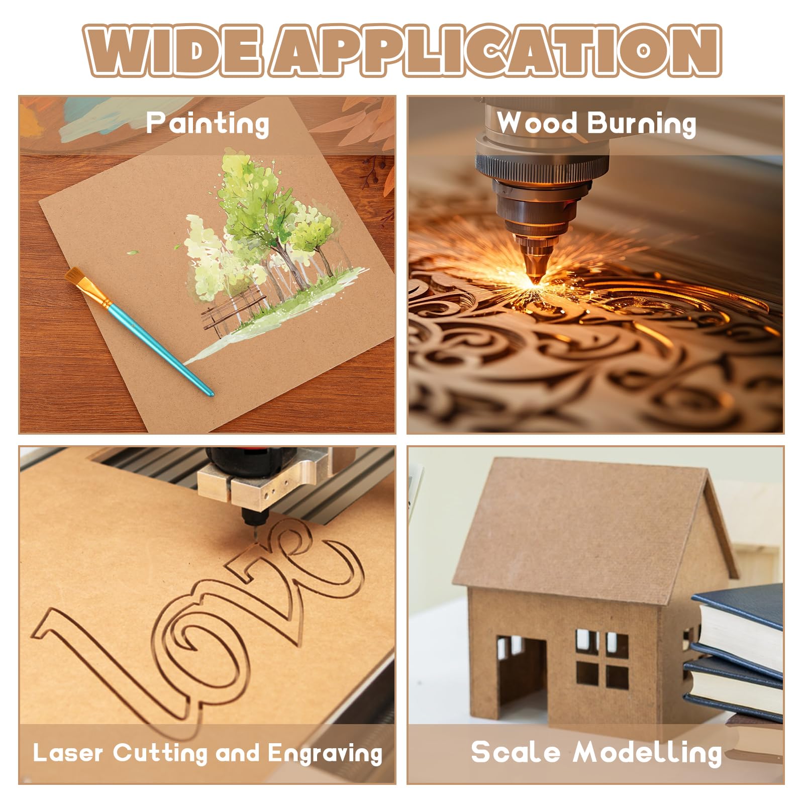 Amazon.com: ACXFOND 15 Pack 12” x16” MDF Boards - 1/8” Thick